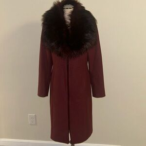 WHBM burgundy coat